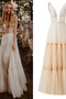 Vestido de novia Apliques Playa Hasta el suelo Sin mangas Natural Otoño - Página 3