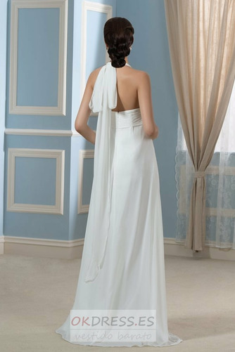 Vestido de novia Arco Acentuado Sin mangas Verano Gasa Elegante Escote halter 3