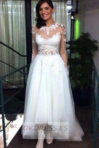 Vestido de novia Asimètrico Manga larga Asimétrico Dobladillo Moderno 1