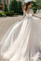 Vestido de novia Cola Barriba Elegante Cordón Natural Apliques Joya - Página 2