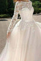 Vestido de novia Cola Barriba Elegante Cordón Natural Apliques Joya - Página 3