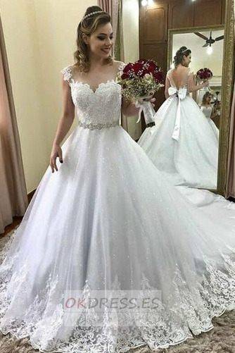 Vestido de novia Cola Barriba Escote con Hombros caídos 2019 Natural 1
