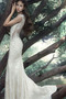 Vestido de novia Cola Corte Baja escote en V Sin mangas Botón Natural - Página 3