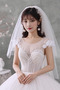 Vestido de novia Corpiño Acentuado con Perla Formal Natural Cordón Triángulo Invertido - Página 5