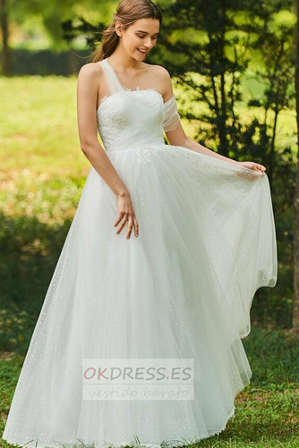 Vestido de novia Corte-A Abalorio Sin mangas Reloj de Arena Natural 1