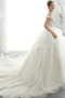 Vestido de novia Corte-A Apliques Elegante Cordón Natural tul - Página 3