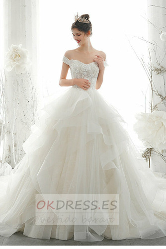 Vestido de novia Corte-A Apliques Elegante Cordón Natural tul 1