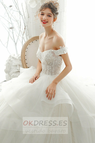 Vestido de novia Corte-A Apliques Elegante Cordón Natural tul 4