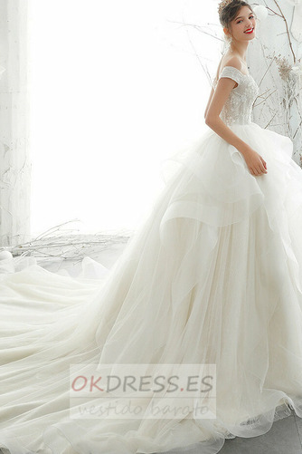 Vestido de novia Corte-A Apliques Elegante Cordón Natural tul 3