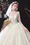 Vestido de novia Corte-A Apliques Formal Cola Real Natural Escote en V - Página 5