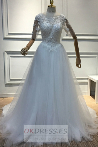 Vestido de novia Corte-A Capa de encaje Elegante Apliques Fuera de casa 4