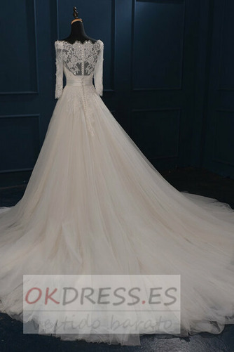 Vestido de novia Corte-A Capa Multi Falta tul Otoño Natural 3