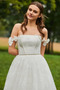Vestido de novia Corte-A Dobladillos Elegante Escote con Hombros caídos - Página 4