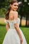 Vestido de novia Corte-A Dobladillos Elegante Escote con Hombros caídos - Página 5