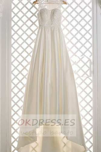 Vestido de novia Corte-A Encaje Elegante Natural Sin mangas Capa de encaje 3