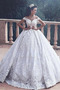 Vestido de novia Corte-A Encaje Escote con Hombros caídos Sin mangas - Página 1