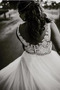 Vestido de novia Corte-A Encaje Sencillo Natural Escote en V Espalda Descubierta - Página 4