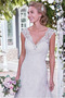 Vestido de novia Corte-A Encaje Sin mangas Moderno Escote en V Pera - Página 2