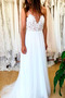 Vestido de novia Corte-A Escote de Tirantes Espaguetis Apliques Sin mangas - Página 1