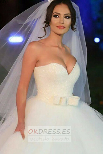 Vestido de novia Corte-A Espalda Descubierta Arco Acentuado tul Natural 3