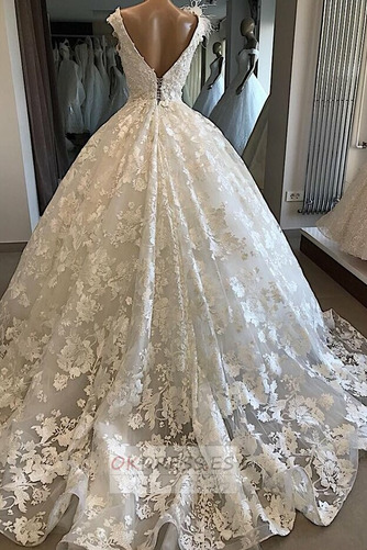 Vestido de novia Corte-A Falta 2019 Encaje Drapeado Natural 2