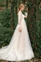 Vestido de novia Corte-A Flores Espalda Descubierta Playa Escote en V - Página 3