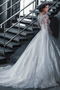 Vestido de novia Corte-A Formal Cola Barriba Botón Pura espalda Natural - Página 2