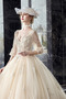 Vestido de novia Corte-A Formal Cordón Capa de encaje Baja escote en V - Página 4