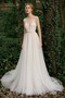 Vestido de novia Corte-A Fuera de casa Transparente Natural Pera Apliques - Página 1