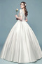 Vestido de novia Corte-A Hasta el suelo Satén Natural Cordón Escote Cuadrado - Página 2