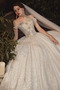 Vestido de novia Corte-A largo Corpiño Acentuado con Perla Cordón Triángulo Invertido - Página 7