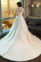 Vestido de novia Corte-A Natural Capa de encaje Satén Invierno Playa - Página 4