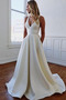 Vestido de novia Corte-A Natural Escote en V Falta Drapeado largo - Página 1