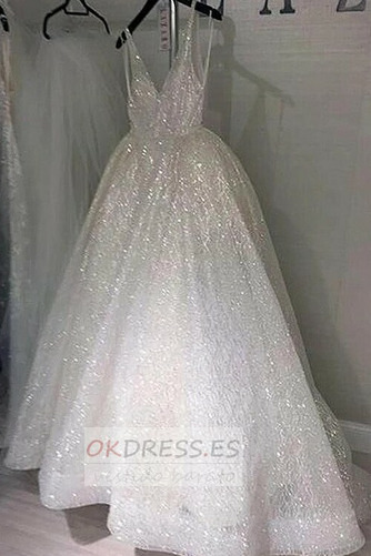 Vestido de novia Corte-A primavera Fuera de casa Escote en V tul Espalda Descubierta 2