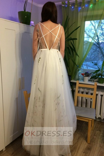 Vestido de novia Corte-A Romántico Triángulo Invertido Cola Barriba 8