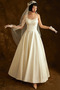 Vestido de novia Corte-A Satén Escote de Tirantes Espaguetis Playa Oscilación - Página 1