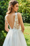 Vestido de novia Corte-A Satén Natural Flores Rosetón Acentuado Escote en V - Página 5
