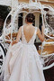 Vestido de novia Corte-A tul largo Corpiño Acentuado con Perla Escote en V - Página 2