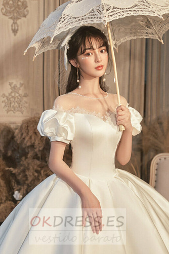 Vestido de novia Corte princesa Formal Invierno Manga corta Cola Real 4