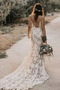 Vestido de novia Corte Recto Encaje Natural Baja escote en V Escote en V - Página 2