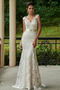 Vestido de novia Corte Recto Moderno Escote en V Encaje Fuera de casa - Página 1