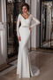 Vestido de novia Corte Recto Natural Cristal Satén Elástico Escote en V - Página 4