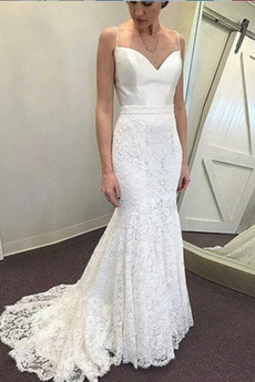 Vestido de novia Corte Sirena Baja escote en V Hasta el suelo Abalorio