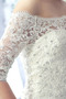 Vestido de novia Corte Sirena Cordón Manga corta Camiseta Natural Escote con Hombros caídos - Página 5