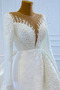 Vestido de novia Corte Sirena Drapeado Iglesia Falta Manga larga largo - Página 7