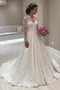Vestido de novia Cremallera Abalorio Falta Corte-A largo Baja escote en V - Página 1