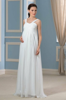 Vestido de novia Cremallera Imperio Cintura Embarazadas Volantes Adorno
