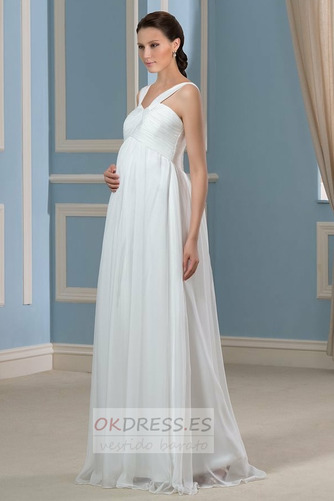 Vestido de novia Cremallera Imperio Cintura Embarazadas Volantes Adorno 3