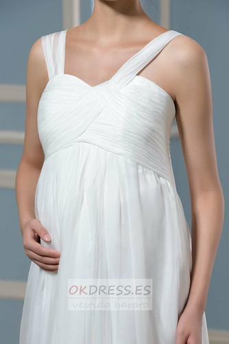 Vestido de novia Cremallera Imperio Cintura Embarazadas Volantes Adorno 5
