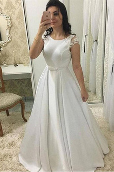 Vestido de novia Cremallera Joya Sin mangas Invierno Drapeado Cola Capilla